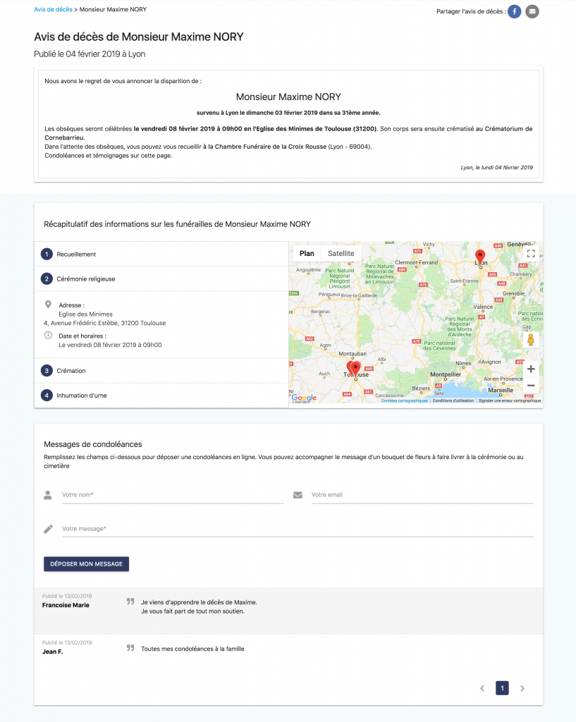 Avis de décès simplifia