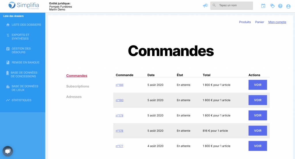 Funmanager commandes